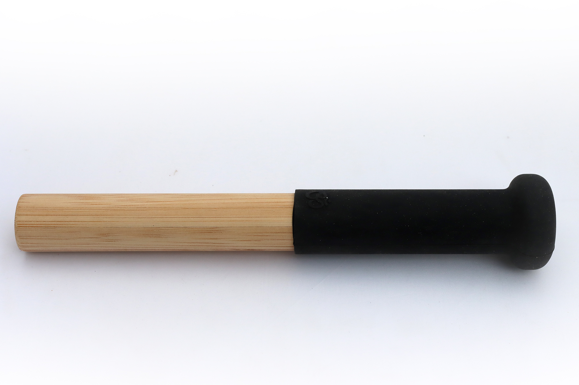 Kristall-Klangschalen-Klöppel LARGE, Holz mit Silikonkopf, schwarz, Ø 4 cm, Holzstil Ø 2,5 x 23 cm