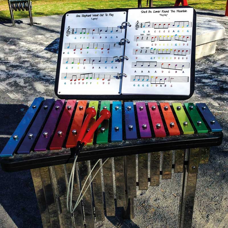 Outdoor-Musikbuch, vier Melodien, zum Einbetonieren