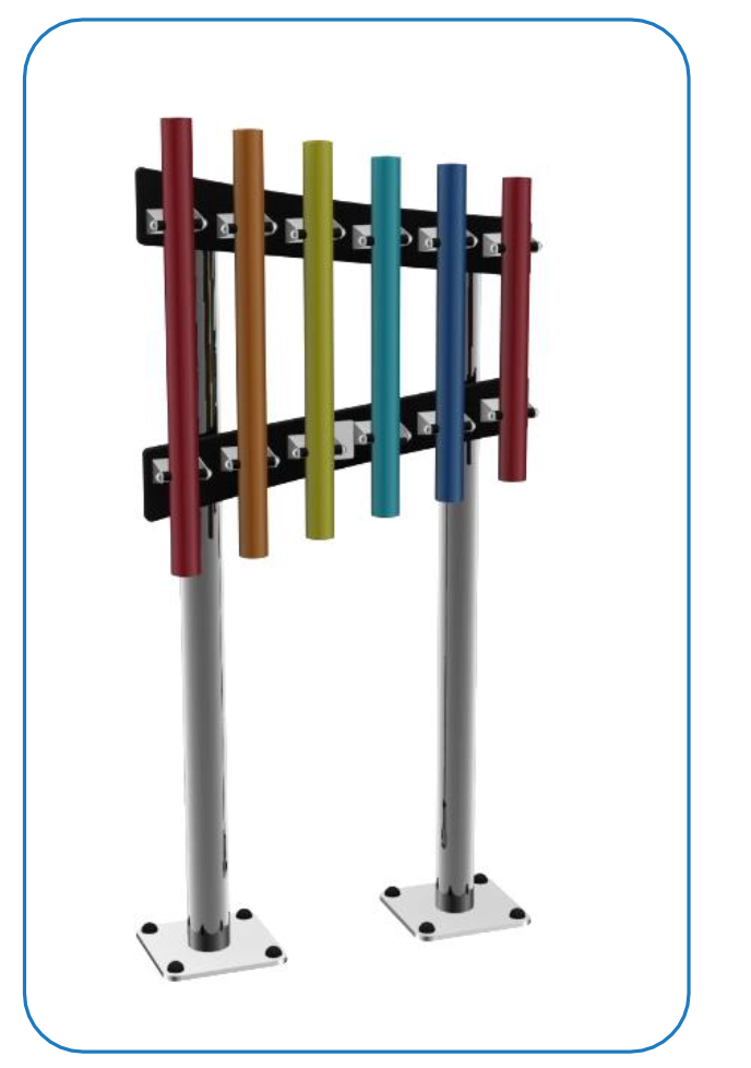 Röhrenglockenspiel, RAINBOW mit Bodenplatte, Outdoor