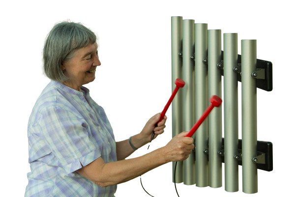 Outdoor-Röhrenglockenspiel ,Freechimes Soprano, pentatonisch, 6 Töne, Wandmontage
