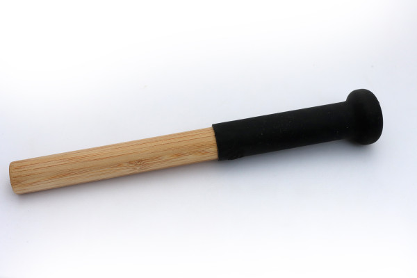 Kristall-Klangschalen-Klöppel MEDIUM, Holz mit Silikonkopf, schwarz, Ø 3,5 cm, Holzstil Ø 2 x 23 cm