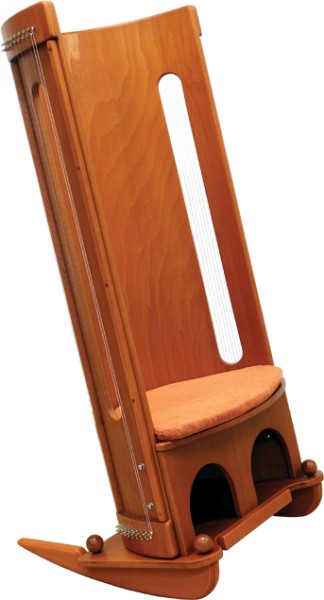 ALLTON Klangmassage-Schaukelstuhl geölt, langförmiges Greifloch, 160 cm hoch