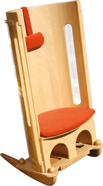 Klangmassage-Schaukelstuhl geölt, langförmiges Greifloch, 140 cm hoch