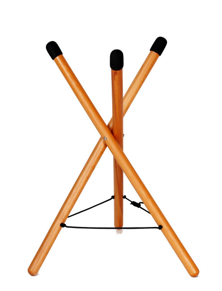 Handpan-Ständer, Holz-Dreibein, Mittelhoch, Stablänge 63 cm