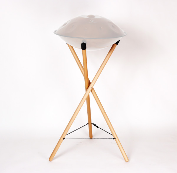 Handpan-Ständer, Holz-Dreibein, Hoch, Stablänge 90 cm zum Spielen im Stehen