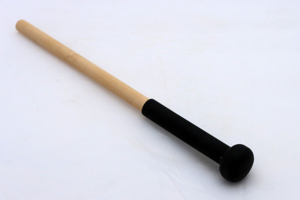 Kristall-Klangschalen-Klöppel SMAL, Holz mit Silikonkopf, schwarz, Ø 2,5 cm, Holzstil Ø 1 x 26 cm-